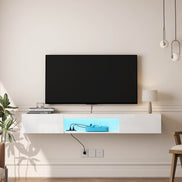 MLNshops Floating TV Stand with LED Lights - Modern Wall Shelf