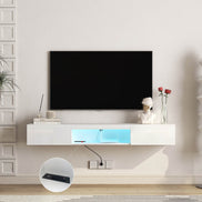 MLNshops Floating TV Stand with LED Lights - Modern Wall Shelf