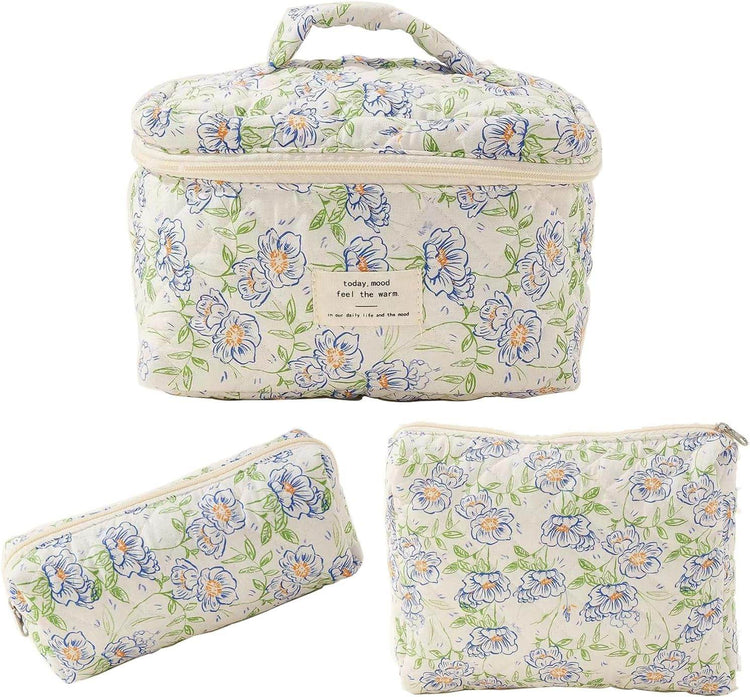 mlnshops Floral Cosmetic Bags Set - Makeup Organizer