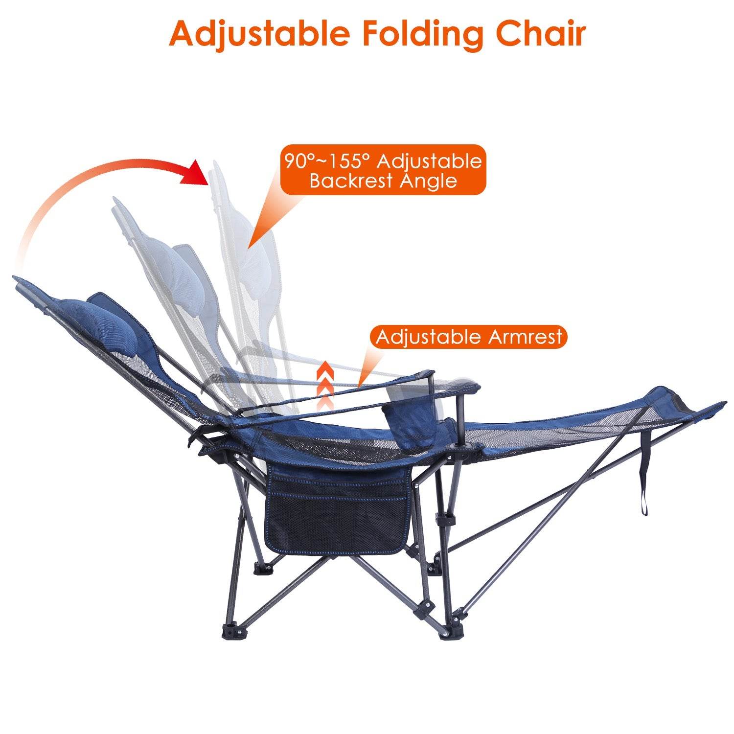mlnshops Foldable Camping Chair Heavy Duty with Cup Holder