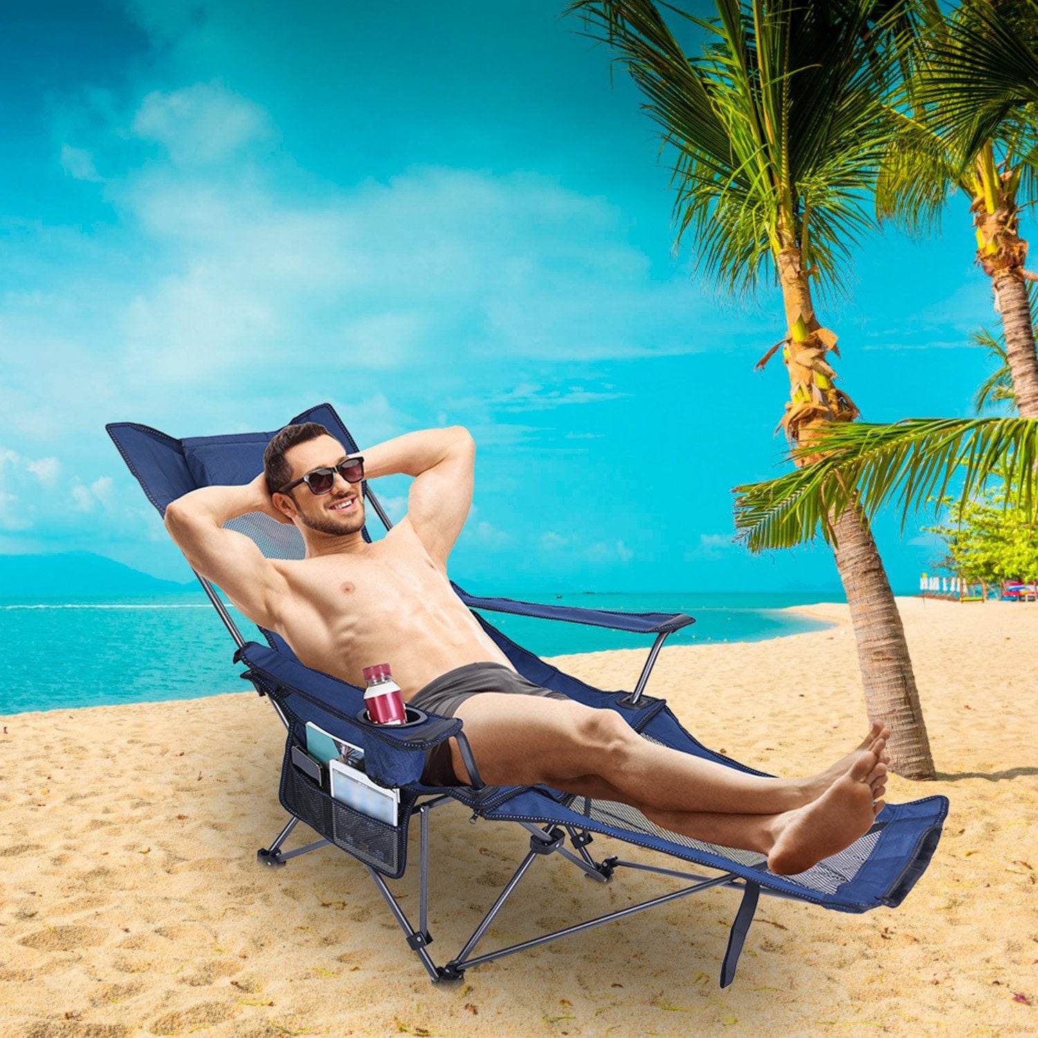 mlnshops Foldable Camping Chair Heavy Duty with Cup Holder