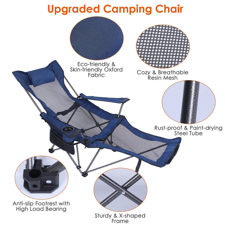 mlnshops Foldable Camping Chair Heavy Duty with Cup Holder