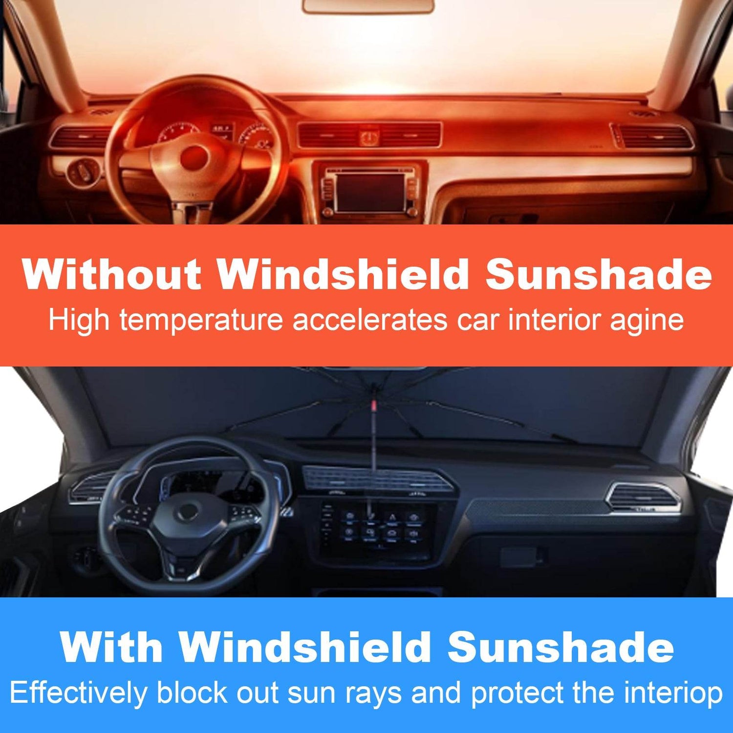 mlnshops Foldable Car Sun Shade Umbrella for UV Protection