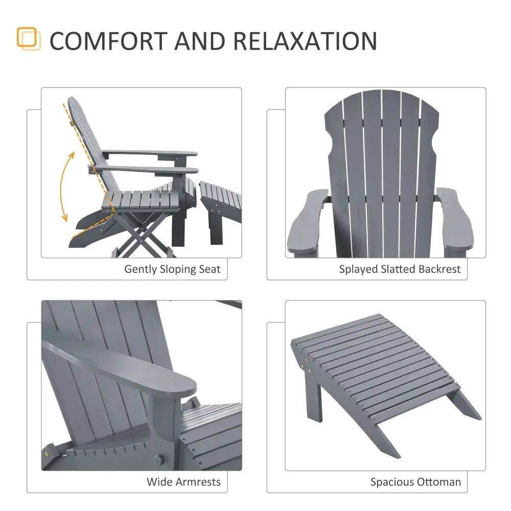 MLNshops Folding Adirondack Chair Set for Relaxation - MLNshops