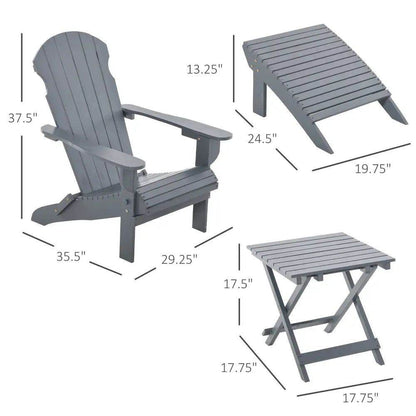 MLNshops Folding Adirondack Chair Set for Relaxation - MLNshops