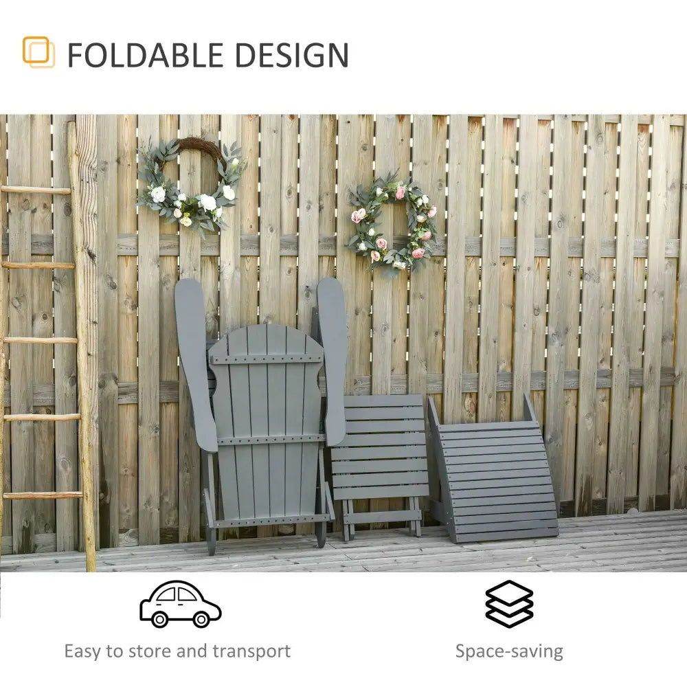 MLNshops Folding Adirondack Chair Set for Relaxation - MLNshops