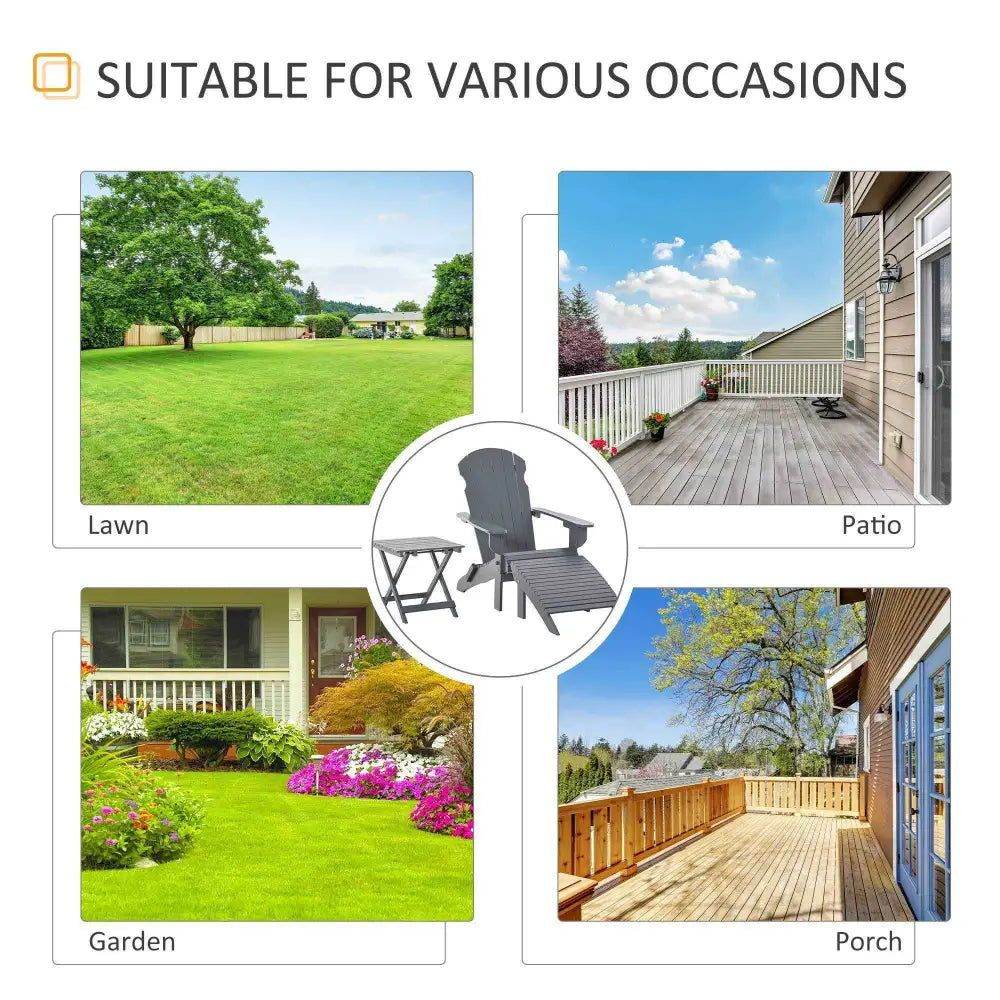 MLNshops Folding Adirondack Chair Set for Relaxation - MLNshops