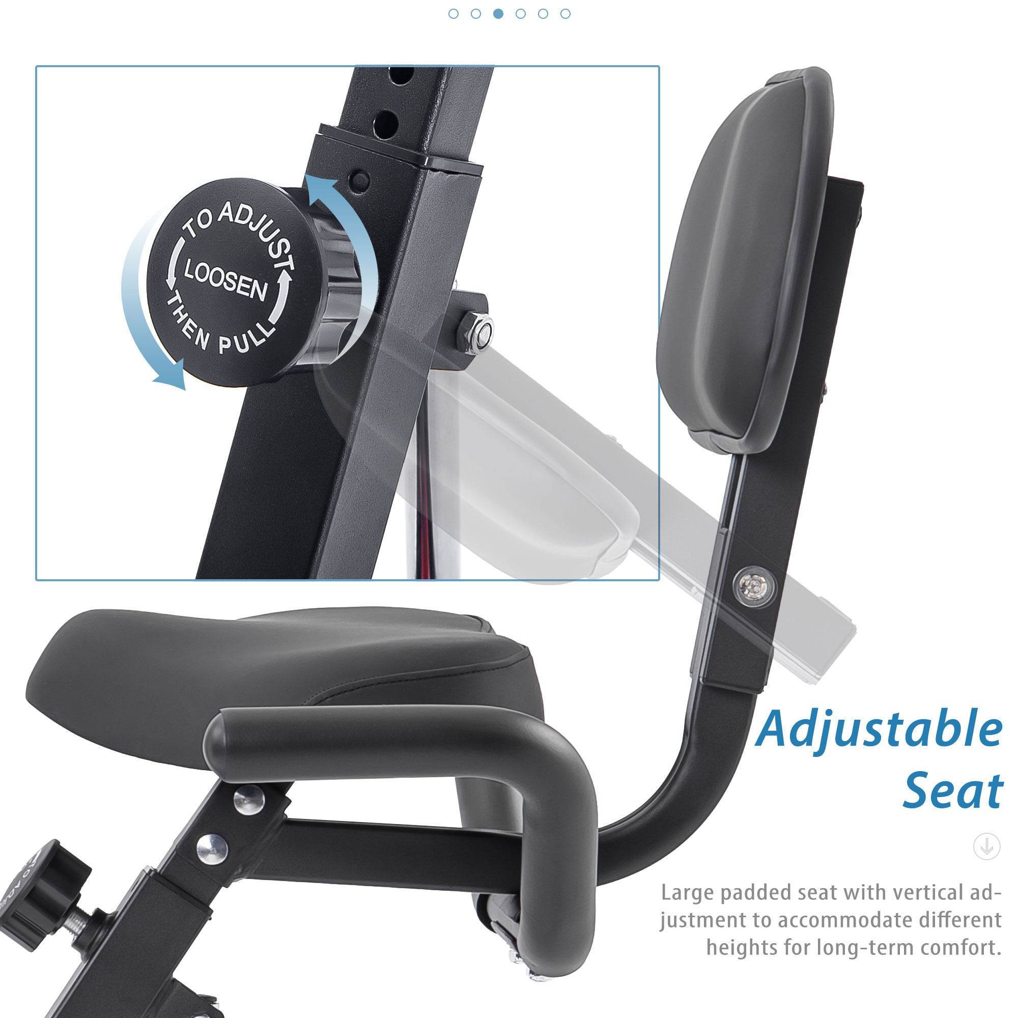 MLNshops Folding Exercise Bike for Home with Backrest
