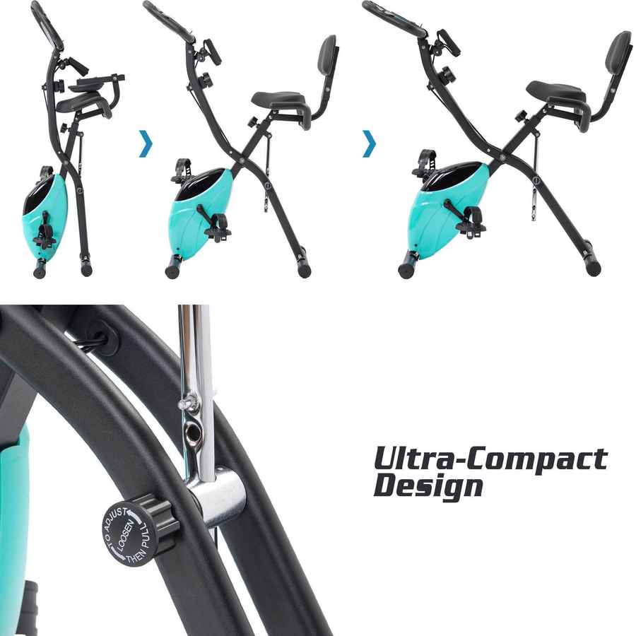 MLNshops Folding Exercise Bike for Home with Backrest
