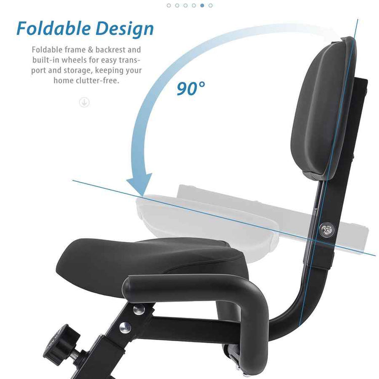 MLNshops Folding Exercise Bike for Home with Backrest