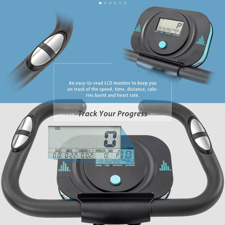 MLNshops Folding Exercise Bike for Home with Backrest