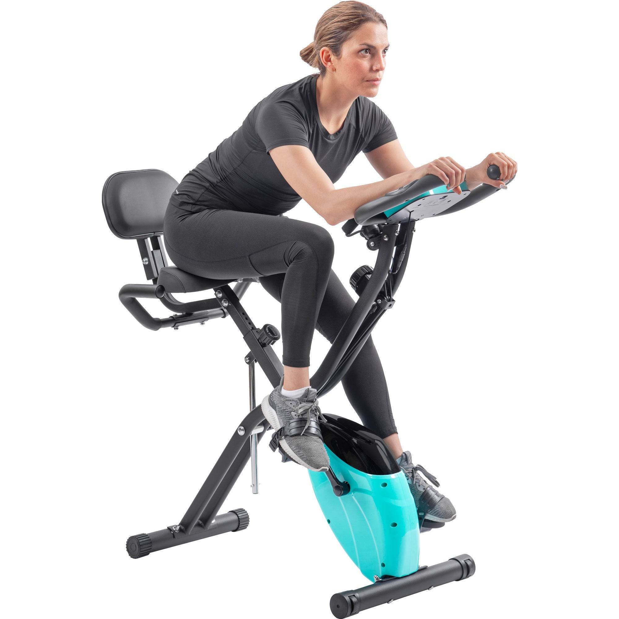MLNshops Folding Exercise Bike for Home with Backrest