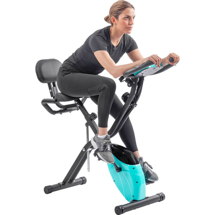 MLNshops Folding Exercise Bike for Home with Backrest