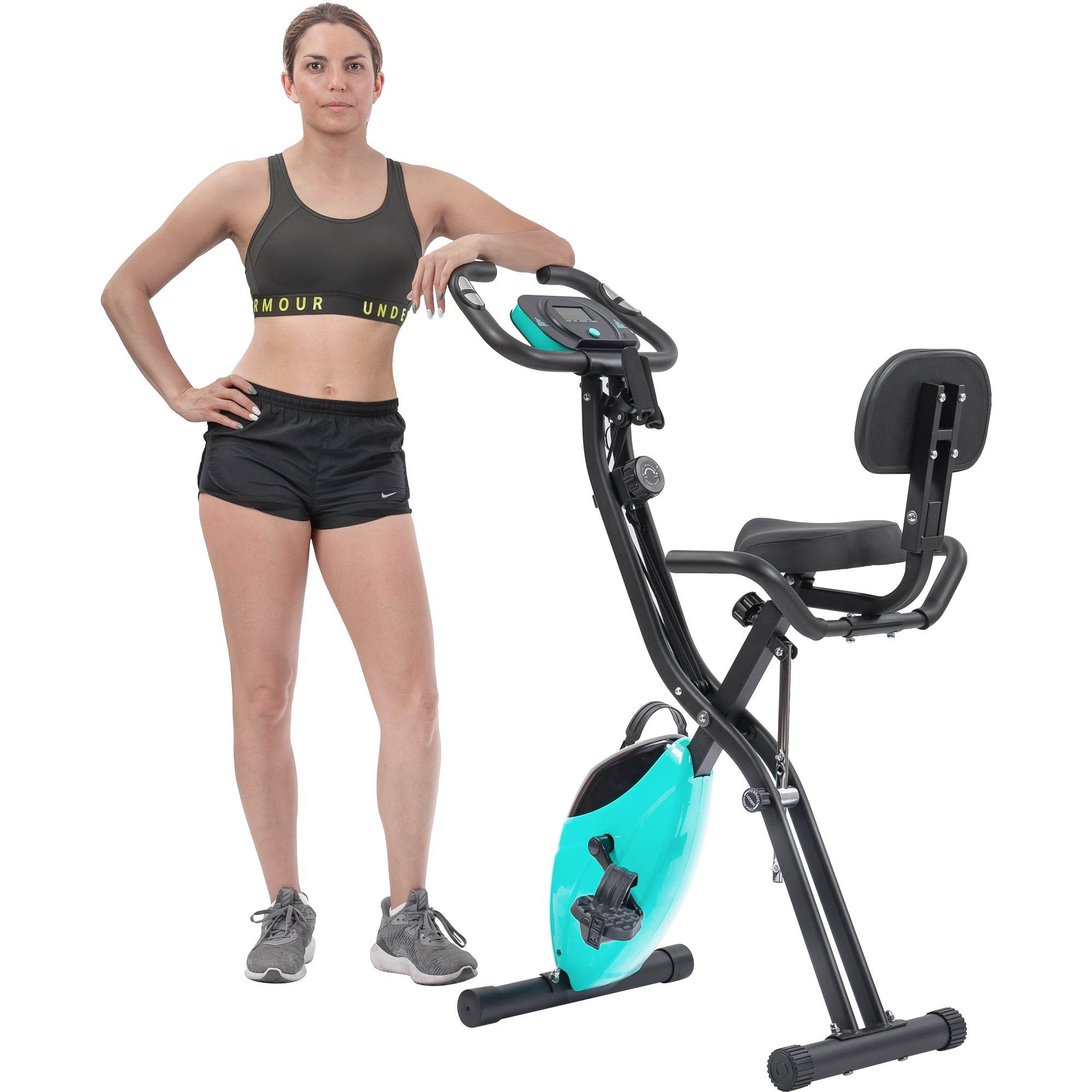 MLNshops Folding Exercise Bike for Home with Backrest