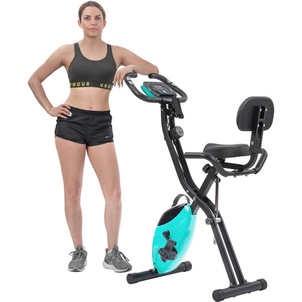 MLNshops Folding Exercise Bike for Home with Backrest