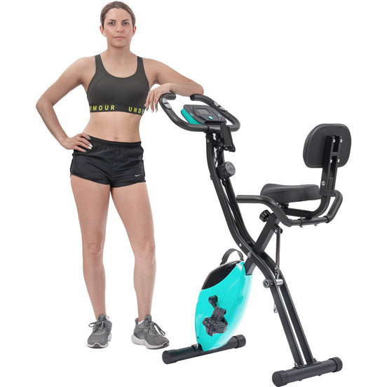 MLNshops Folding Exercise Bike for Home with Backrest
