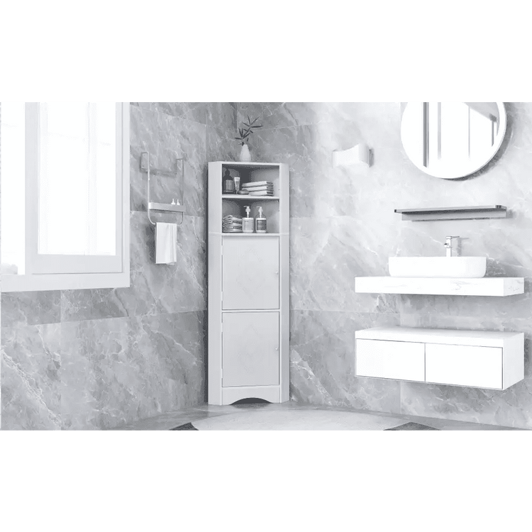 MLNshops Freestanding Bathroom Cabinet - Corner Storage