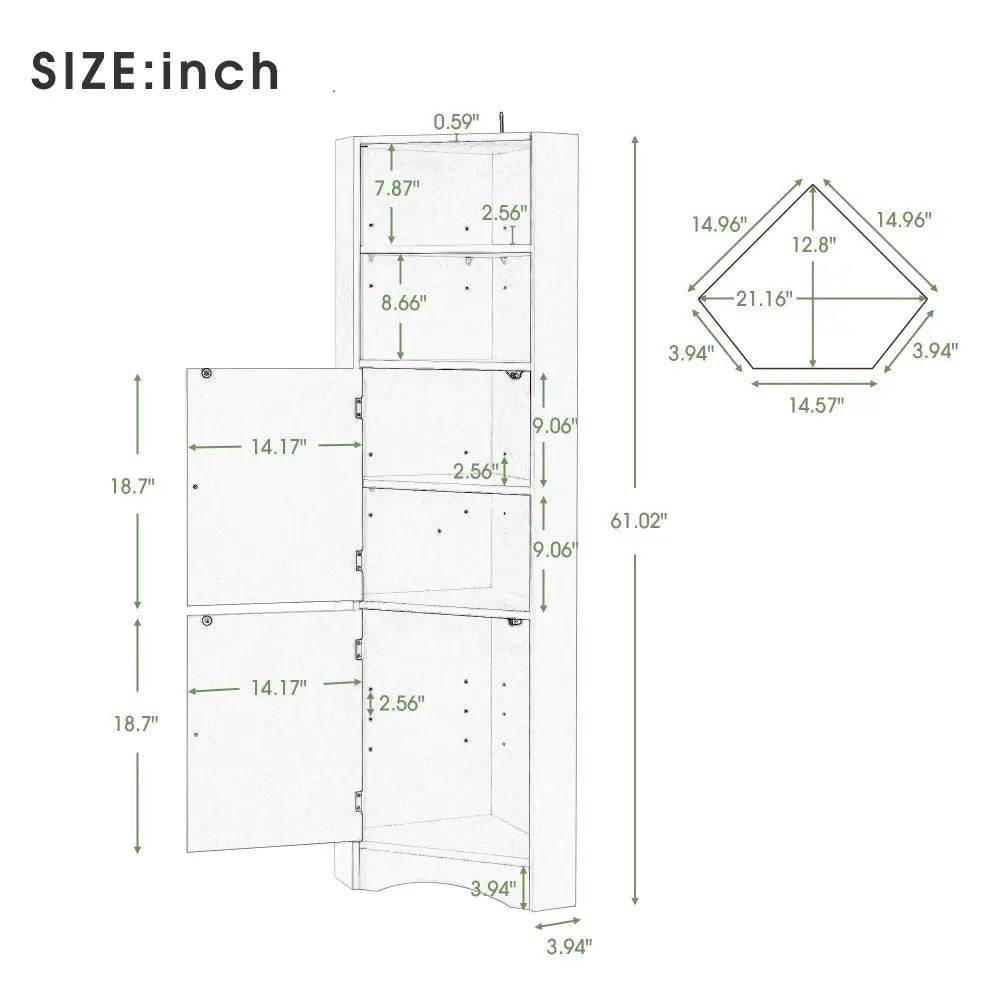 MLNshops Freestanding Bathroom Cabinet - Corner Storage