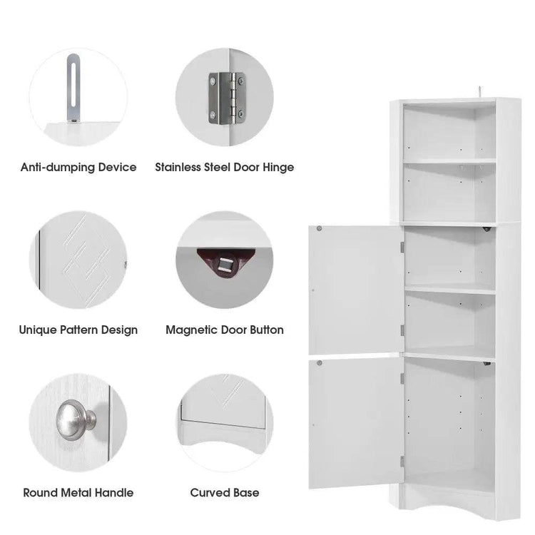 MLNshops Freestanding Bathroom Cabinet - Corner Storage