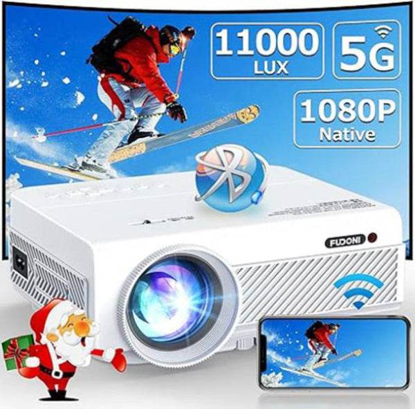 MLNshops 1080P WiFi Bluetooth Projector for Home Use