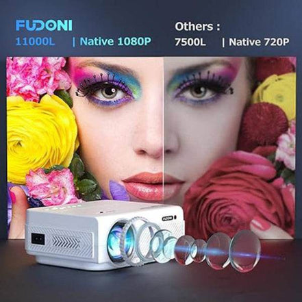 MLNshops 1080P WiFi Bluetooth Projector for Home Use