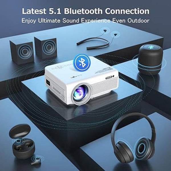 MLNshops 1080P WiFi Bluetooth Projector for Home Use