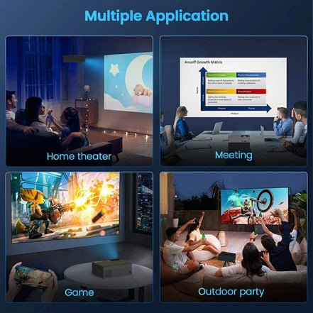 mlnshops 4K WiFi Bluetooth Projector for Home Theater