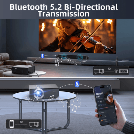 mlnshops WiFi Bluetooth Projector 4K Support Home Theater