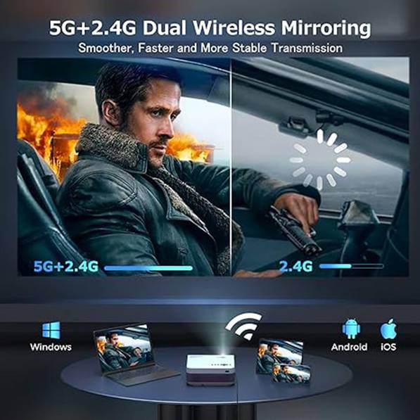 MLNshops Wireless Movie Projector for Home Entertainment
