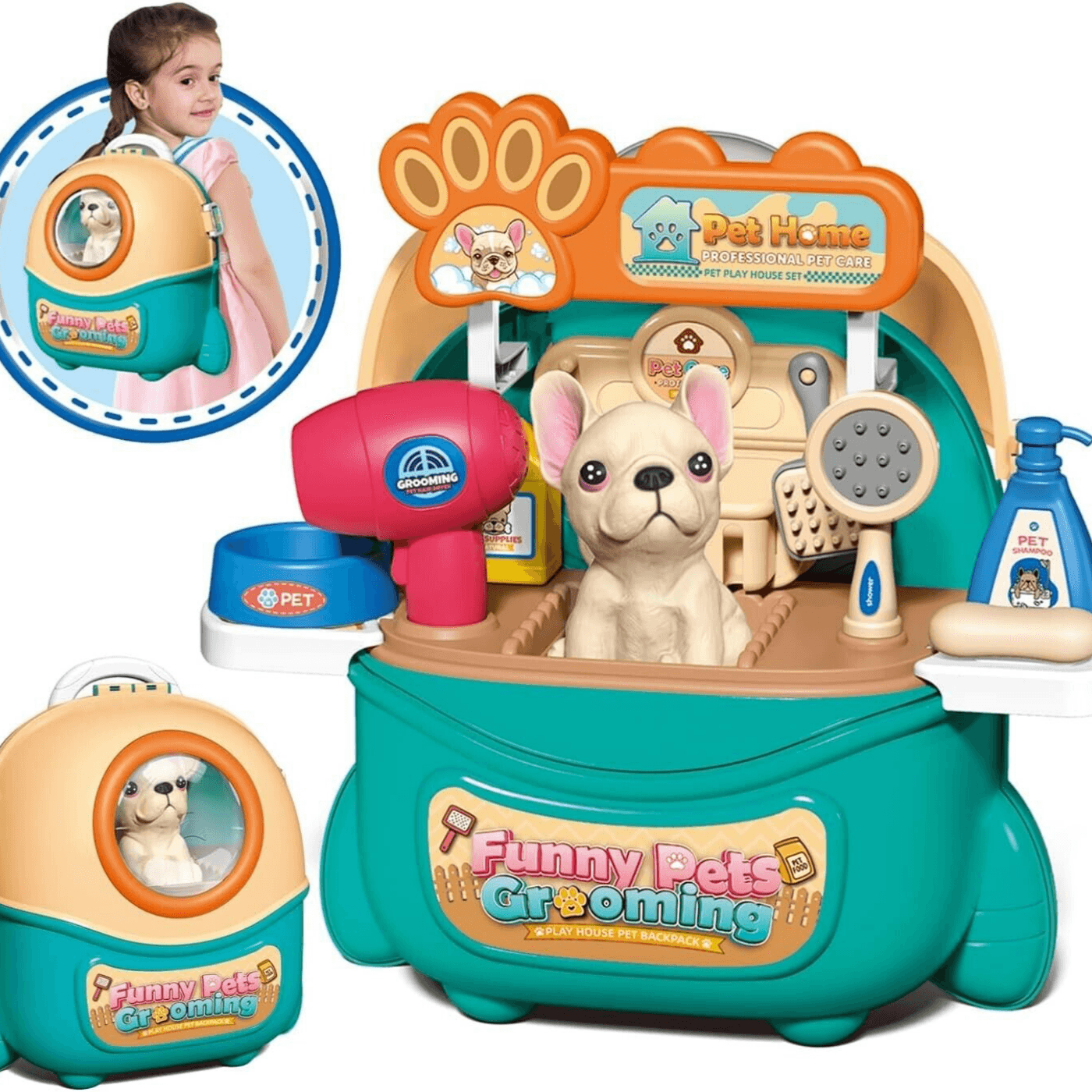 mlnshops Kids Pet Doctor Play Set Grooming Toys