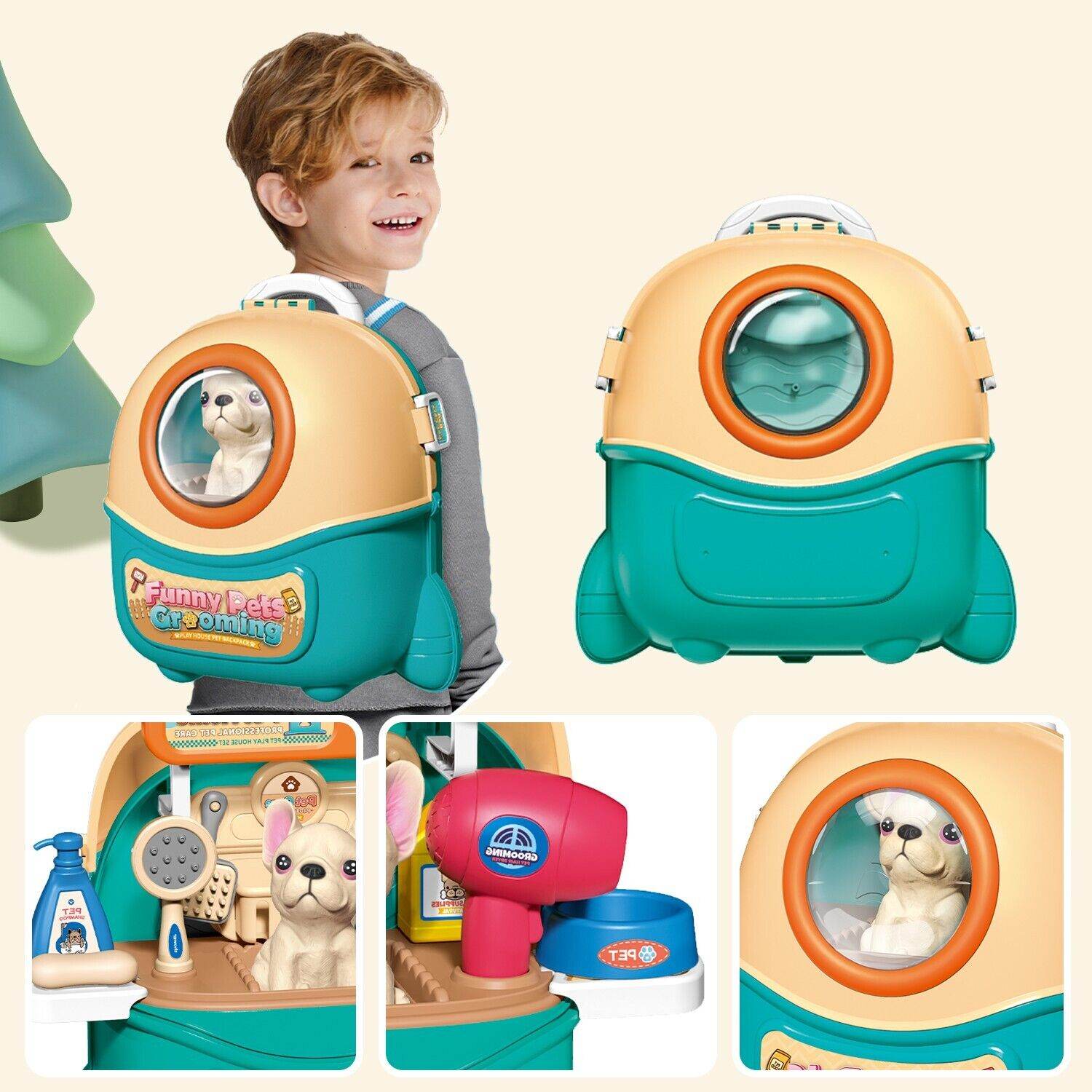 mlnshops Kids Pet Doctor Play Set Grooming Toys