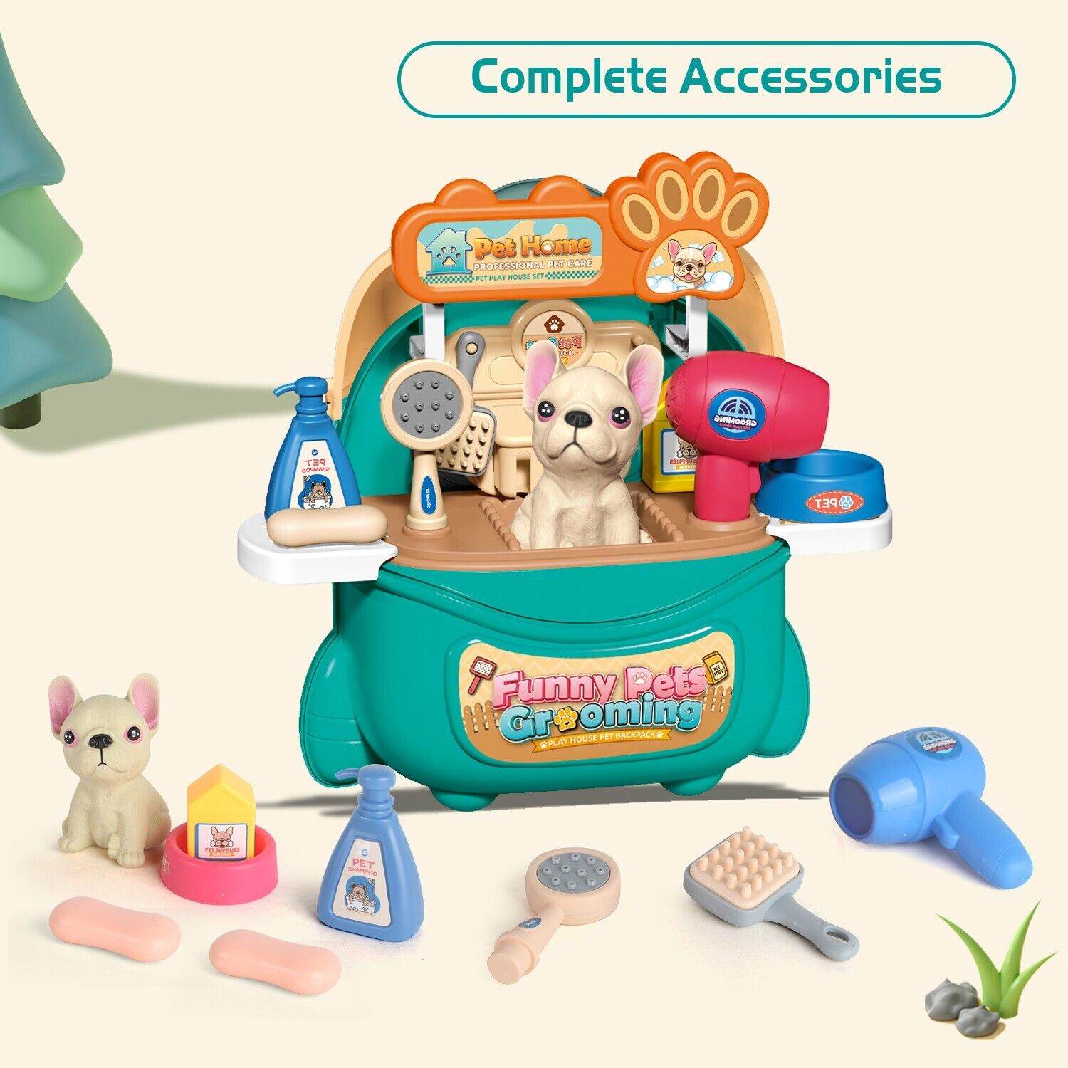 mlnshops Kids Pet Doctor Play Set Grooming Toys