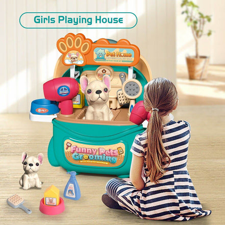 mlnshops Kids Pet Doctor Play Set Grooming Toys