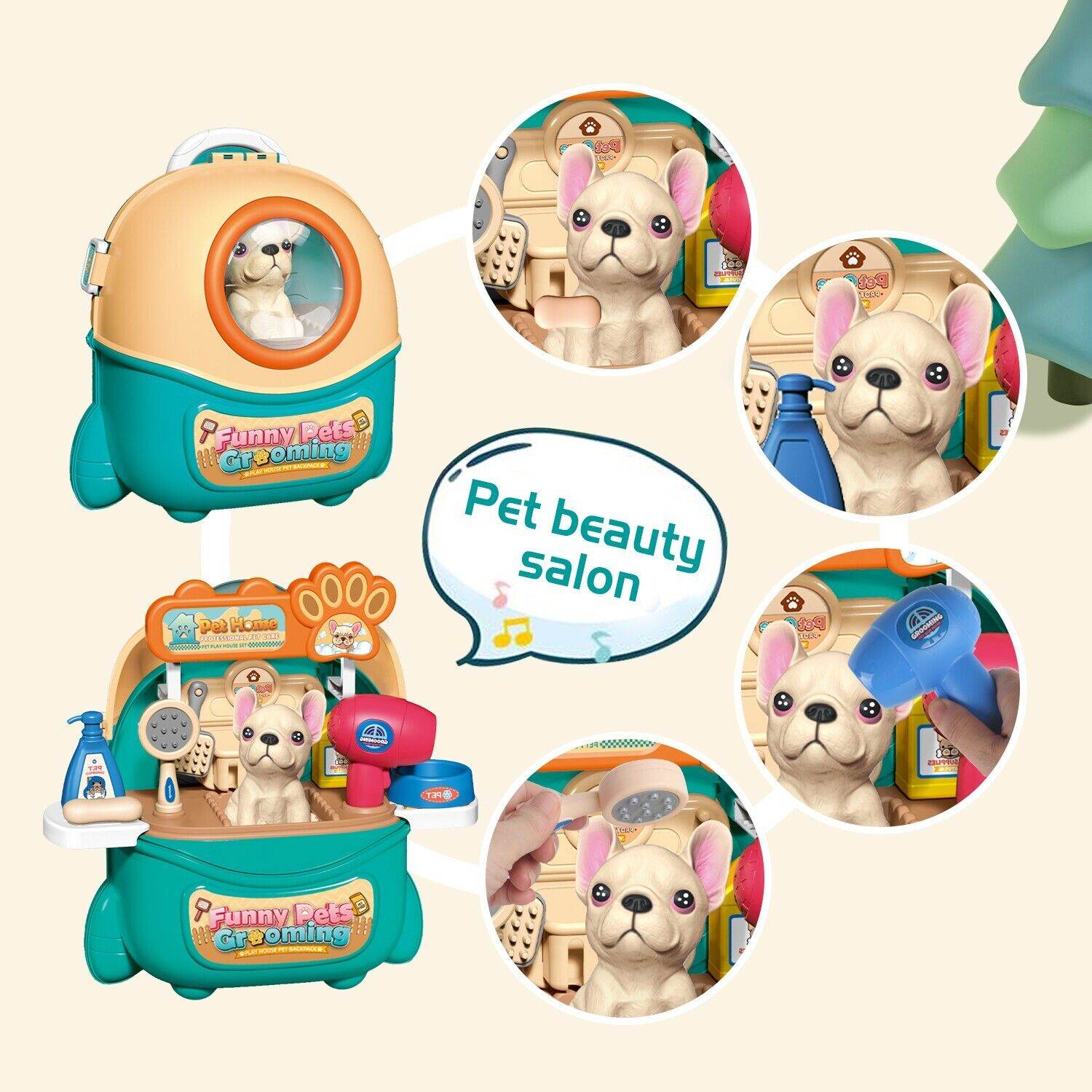 mlnshops Kids Pet Doctor Play Set Grooming Toys