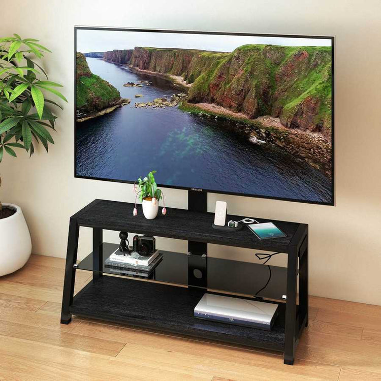 MLNshops black tempered glass entertainment center TV Stand