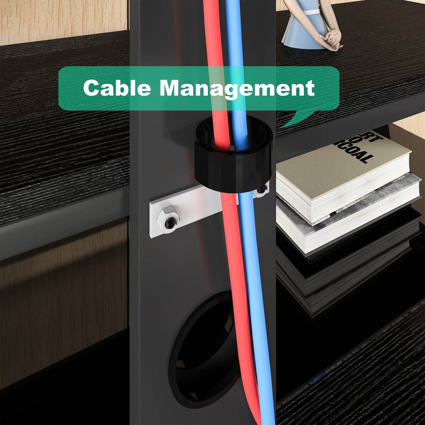 MLNshops black tempered glass entertainment center TV Stand