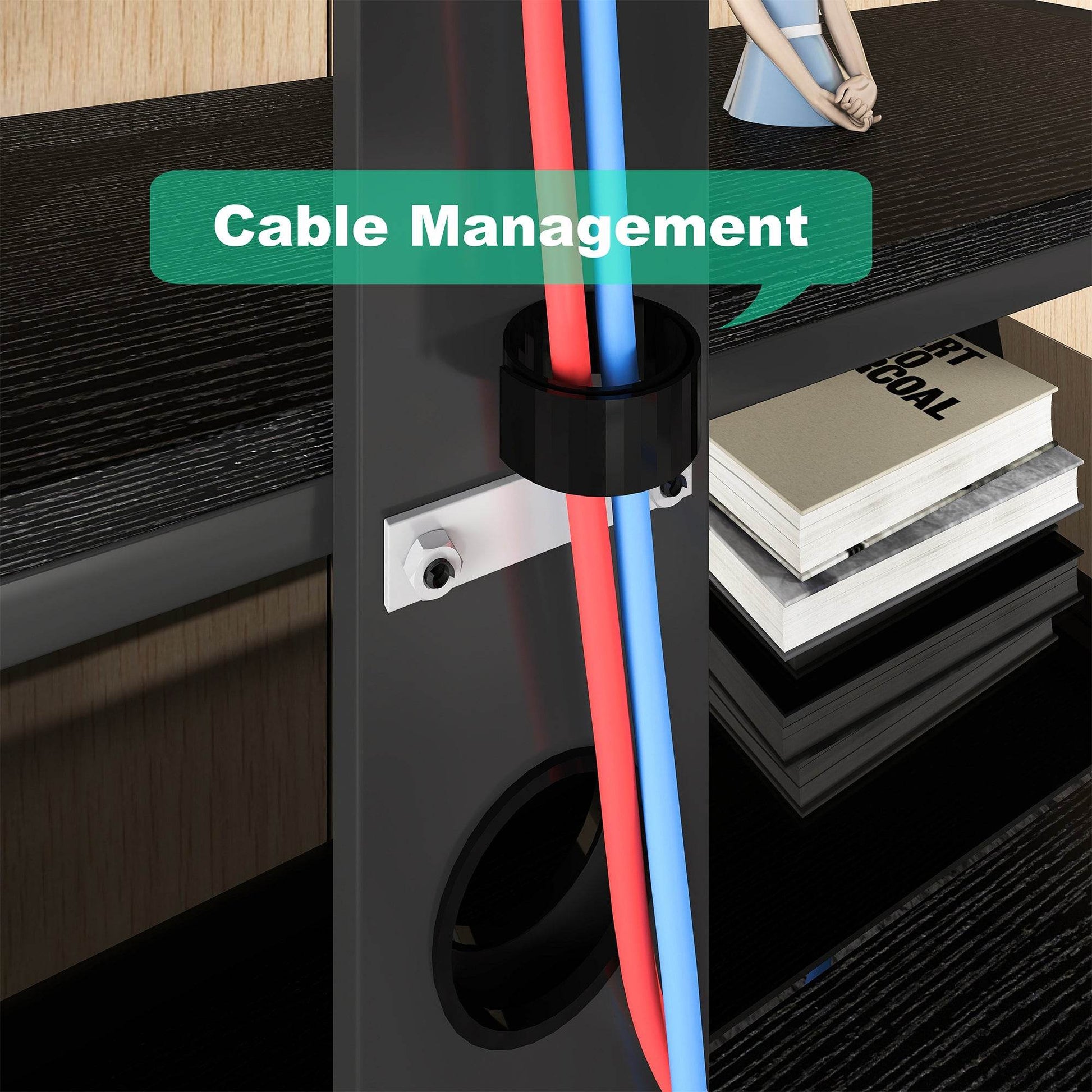 MLNshops black tempered glass entertainment center TV Stand