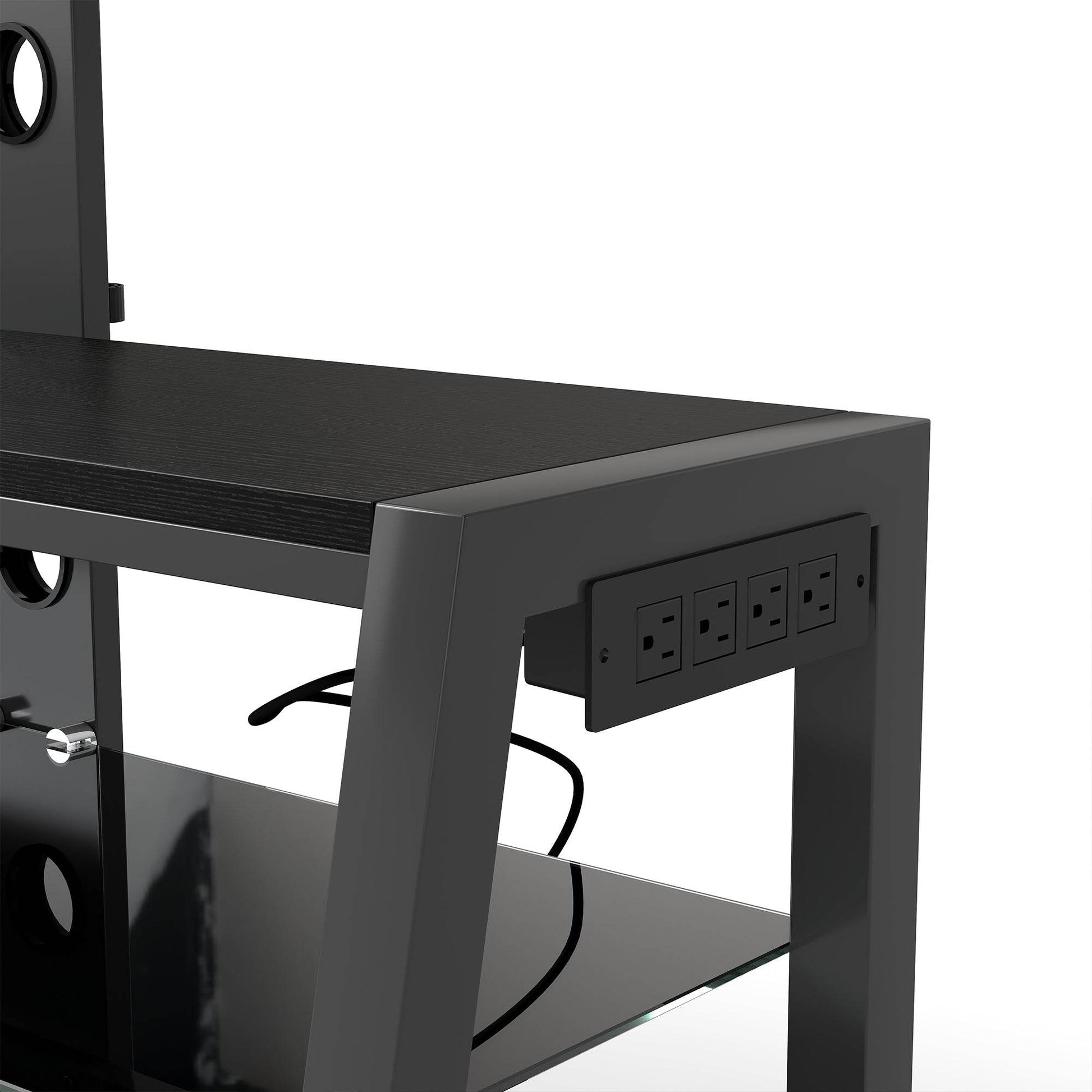 MLNshops black tempered glass entertainment center TV Stand