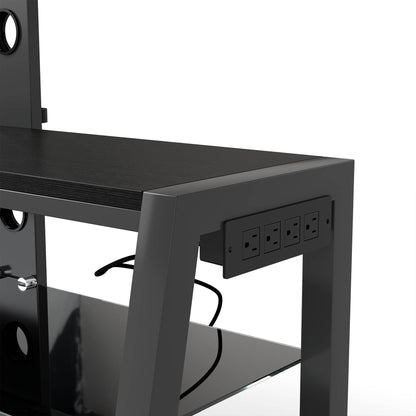 MLNshops black tempered glass entertainment center TV Stand