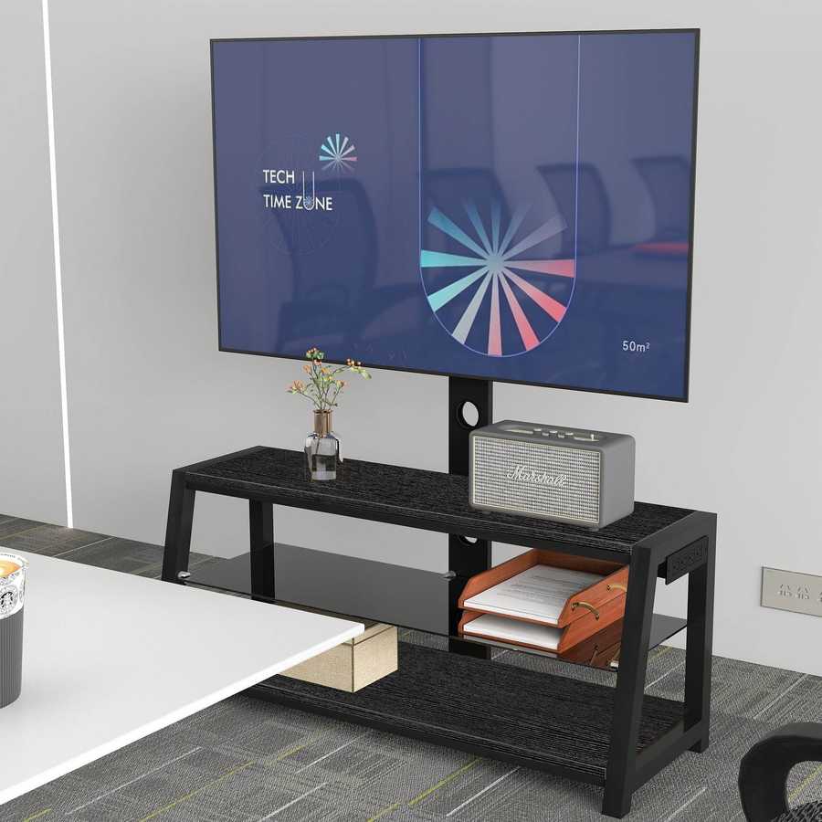 MLNshops black tempered glass entertainment center TV Stand