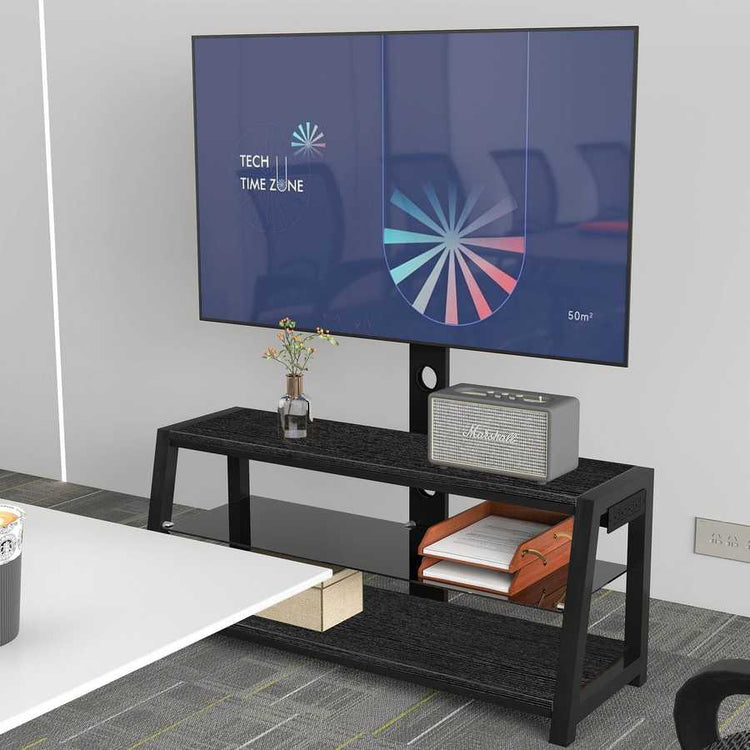 MLNshops black tempered glass entertainment center TV Stand