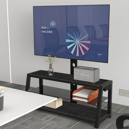 MLNshops black tempered glass entertainment center TV Stand