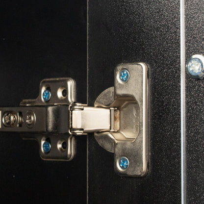 MLNshops modern side cabinet with LED lighting, Tall Glass