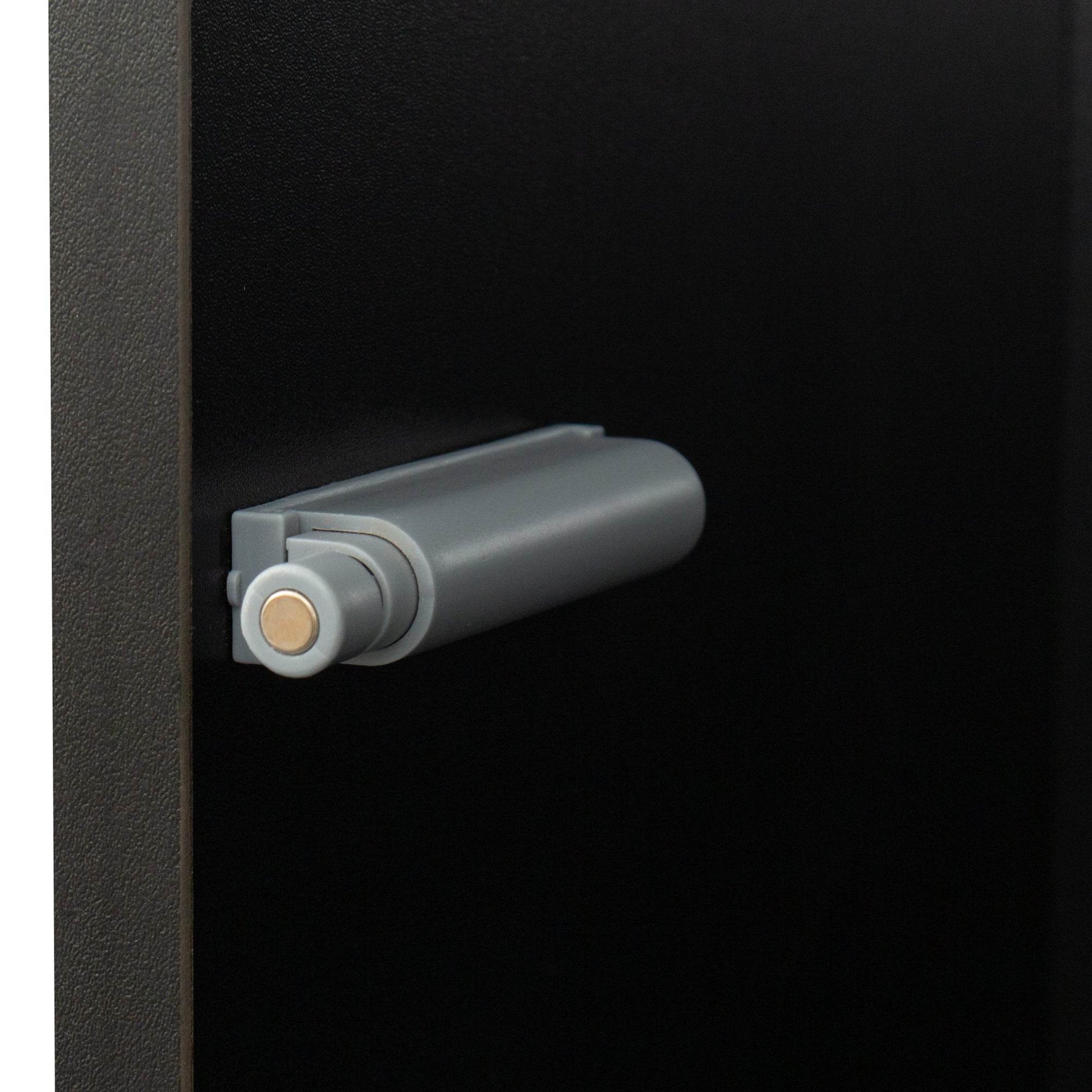 MLNshops modern side cabinet with LED lighting, Tall Glass