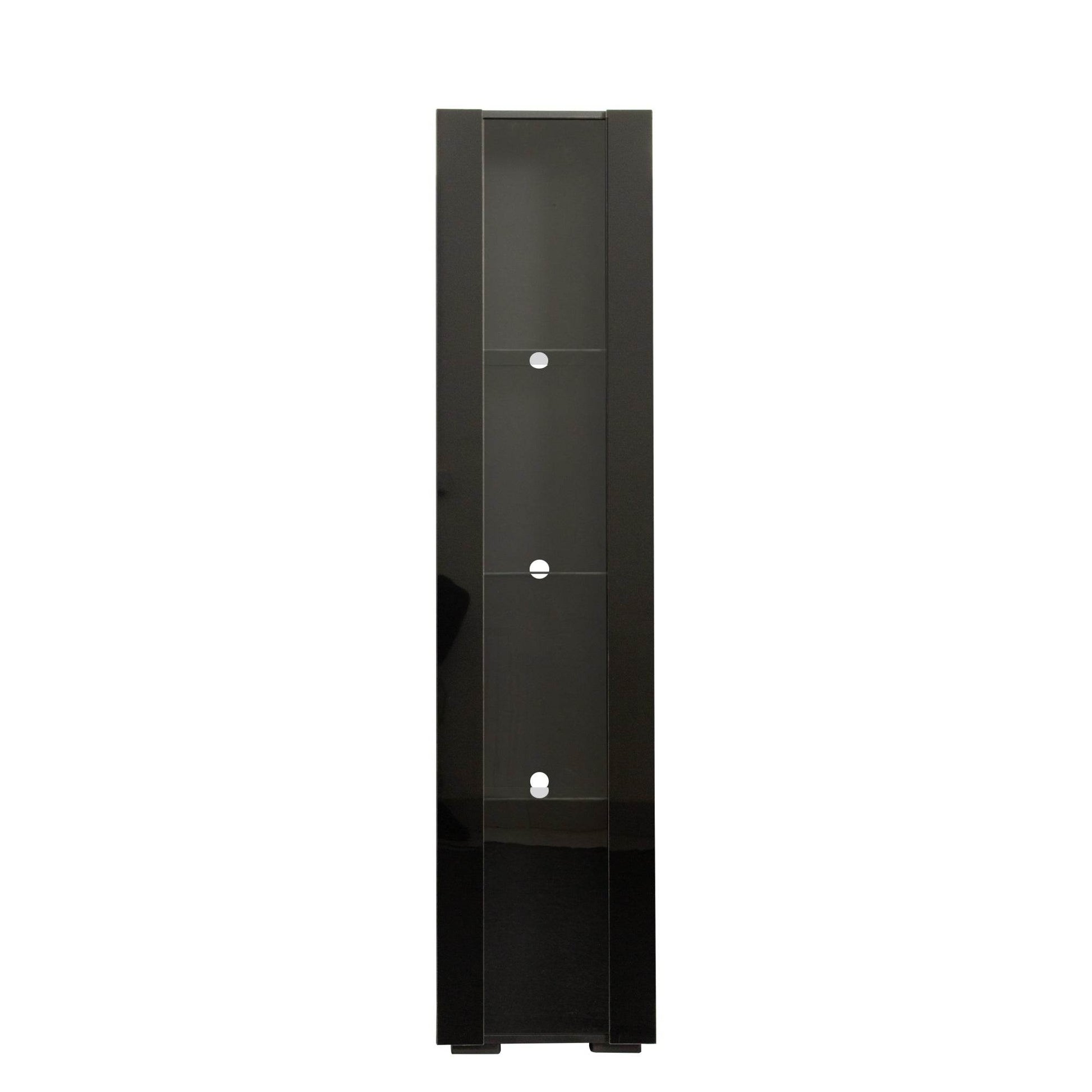 MLNshops modern side cabinet with LED lighting, Tall Glass