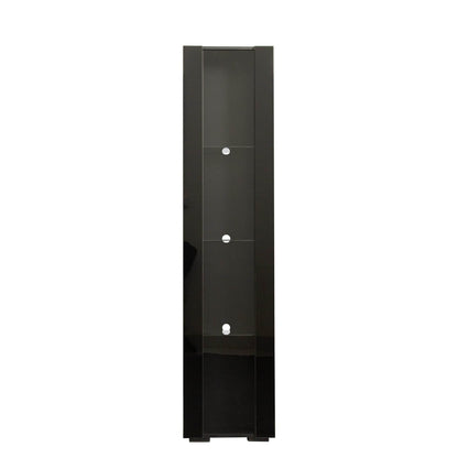 MLNshops modern side cabinet with LED lighting, Tall Glass