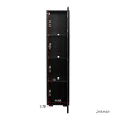 MLNshops modern side cabinet with LED lighting, Tall Glass