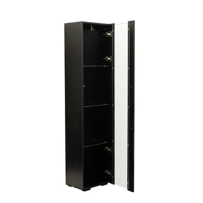 MLNshops modern side cabinet with LED lighting, Tall Glass