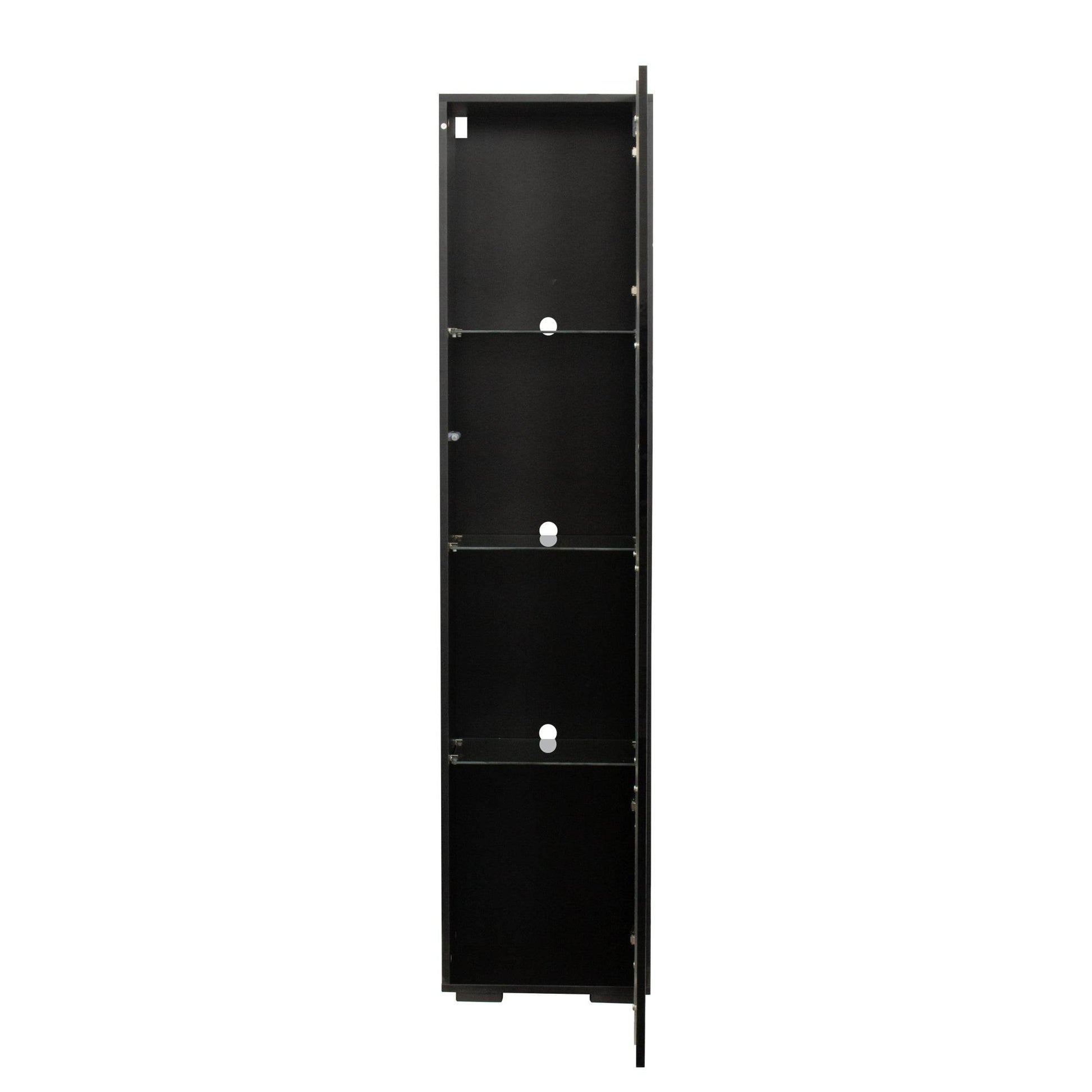 MLNshops modern side cabinet with LED lighting, Tall Glass