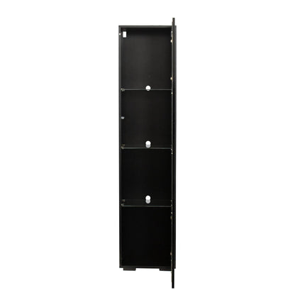 MLNshops modern side cabinet with LED lighting, Tall Glass
